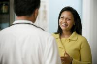 Patient speaking with physician
